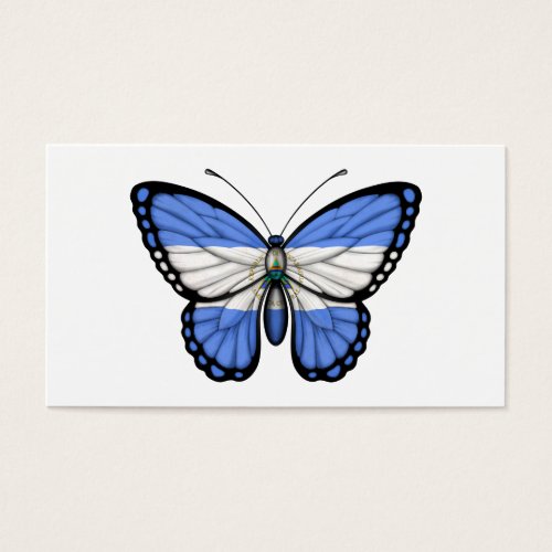 Nicaragua Butterfly Flag Business Card Template