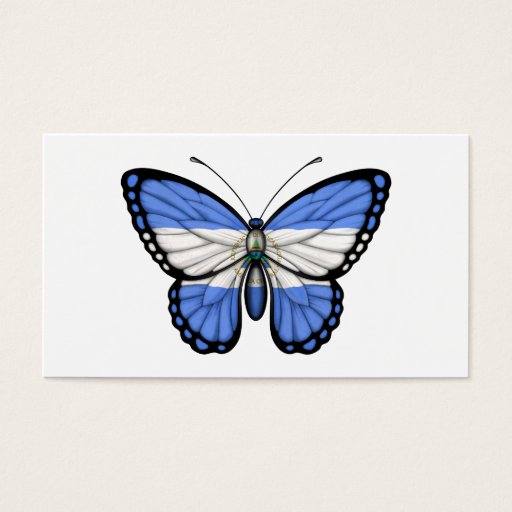 Customizable Nicaragua Butterfly Flag Business Card Template