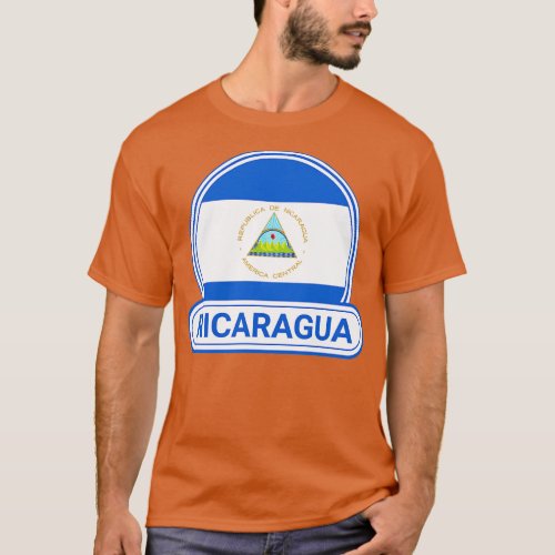 Nicaragua Country Badge Nicaragua Flag T_Shirt