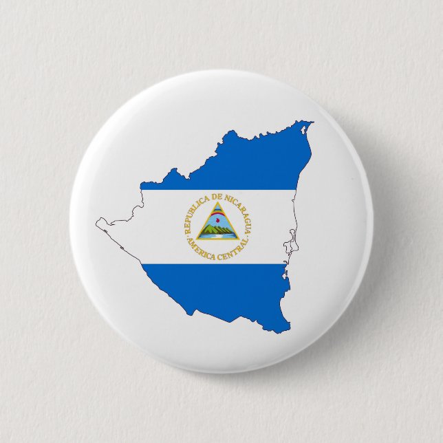 nicaragua country flag map shape symbol button (Front)