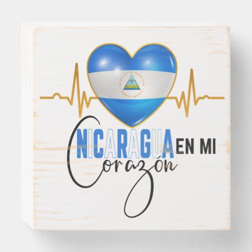 Nicaragua En mi Corazon Nicaraguan Pride  Wooden Box Sign