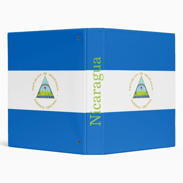 Nicaragua Flag 3 Ring Binder (Background)