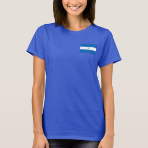 Nicaragua Flag and Map dk T-Shirt
