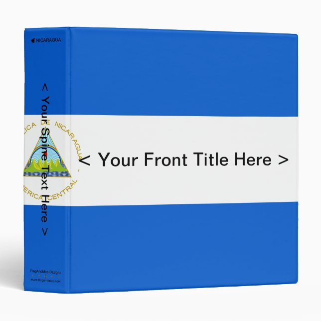Nicaragua Flag Binder (Front/Spine)