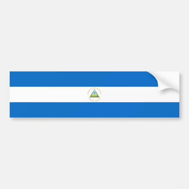 Nicaragua Flag Bumper Sticker (Front)