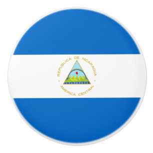 Nicaragua Flag Ceramic Knob