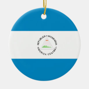 Nicaragua Flag Ceramic Ornament