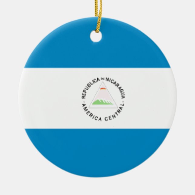 Nicaragua Flag Ceramic Ornament (Front)