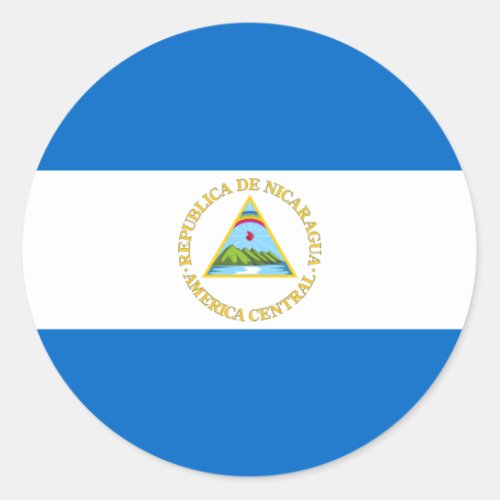 Nicaragua Flag Classic Round Sticker