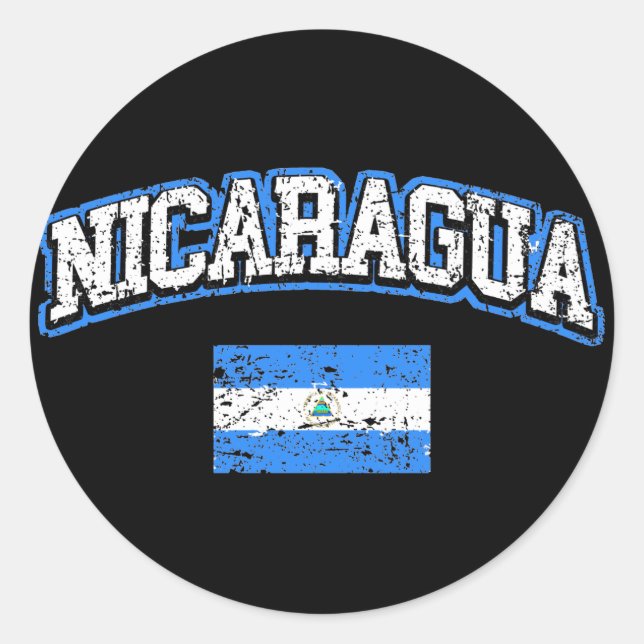 Nicaragua Flag Classic Round Sticker (Front)