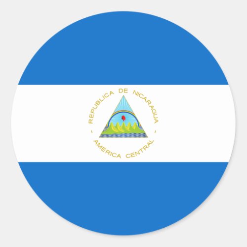 Nicaragua flag classic round sticker