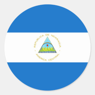 Nicaragua flag classic round sticker