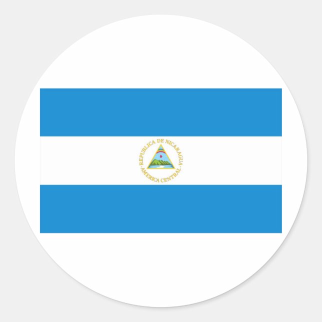Nicaragua flag classic round sticker (Front)