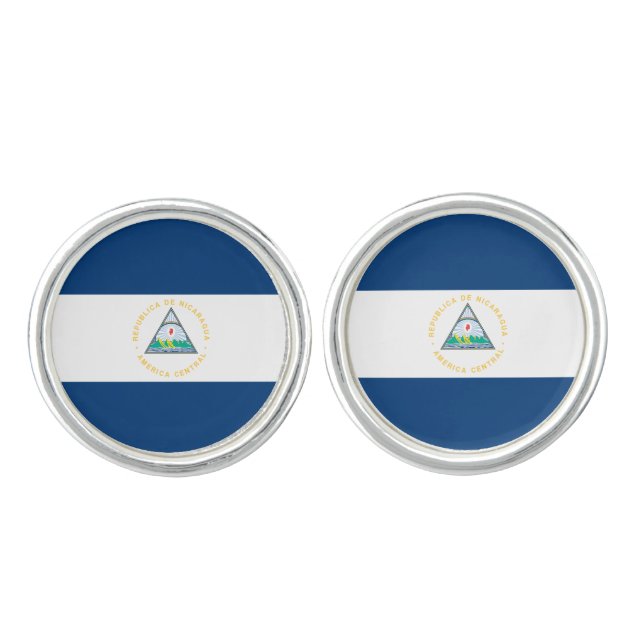 Nicaragua Flag Cufflinks (Front)