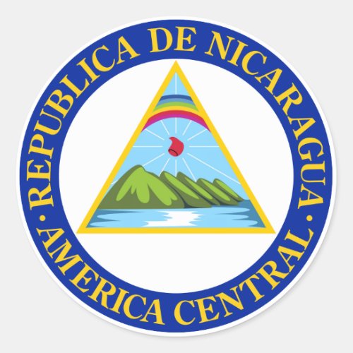 NICARAGUA _  flagemblemcoat of armssymbol Classic Round Sticker