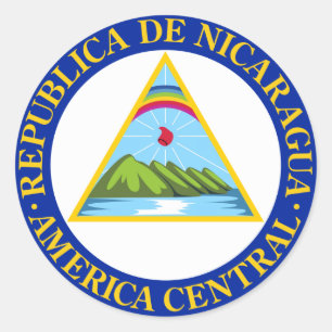 NICARAGUA - flag/emblem/coat of arms/symbol Classic Round Sticker