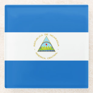 Nicaragua Flag Glass Coaster