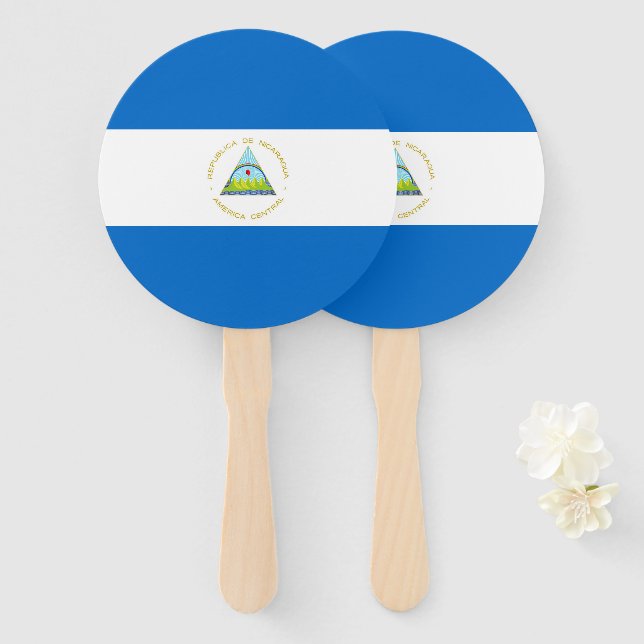 Nicaragua flag hand fan (Front and Back)