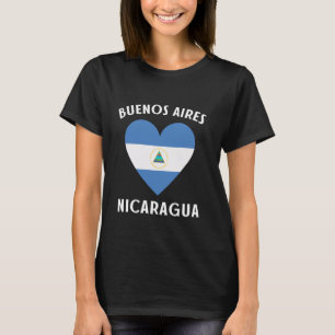 Nicaragua Flag Heart Buenos Aires City T-Shirt