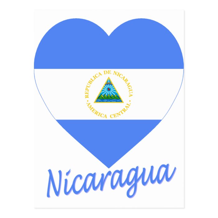 Nicaragua Flag Heart Postcard