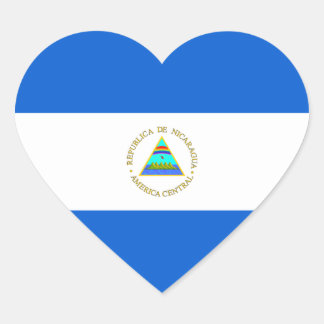 Nicaragua Flag Heart Sticker