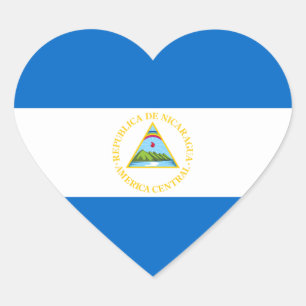 Nicaragua Flag Heart Sticker