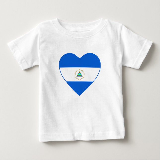 Nicaragua Flag Heart T-Shirt (Front)