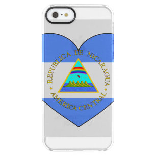 Nicaragua Flag Heart Clear iPhone SE/5/5s Case