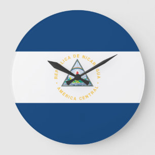Nicaragua Flag Large Clock