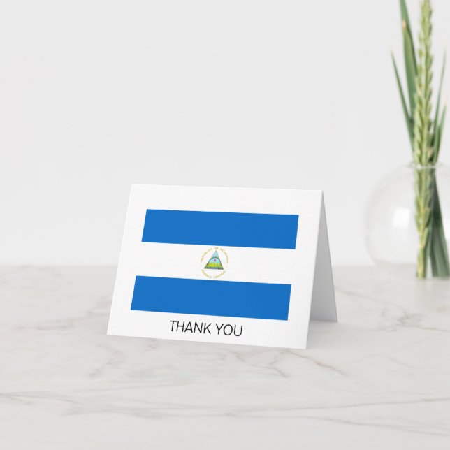 Nicaragua Flag Letterpress Thank You Card (Front)