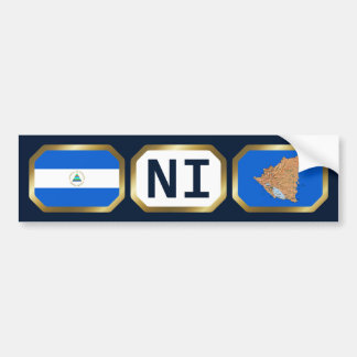 Nicaragua Flag Map Code Bumper Sticker