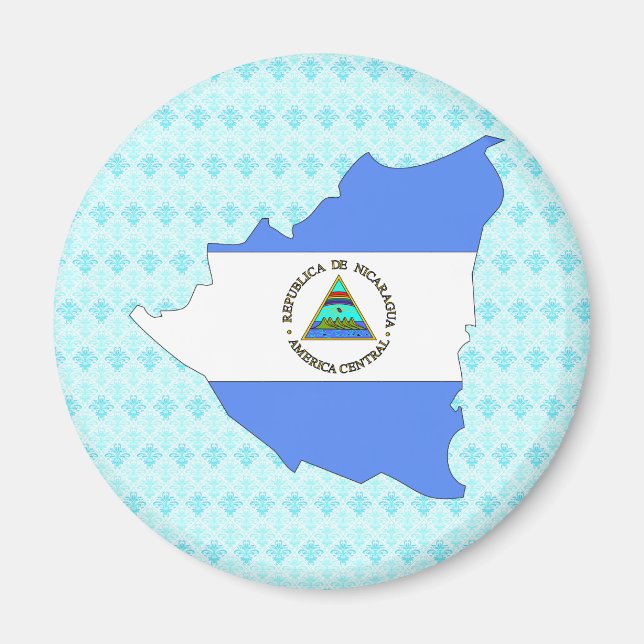 Nicaragua Flag Map full size Magnet (Front)