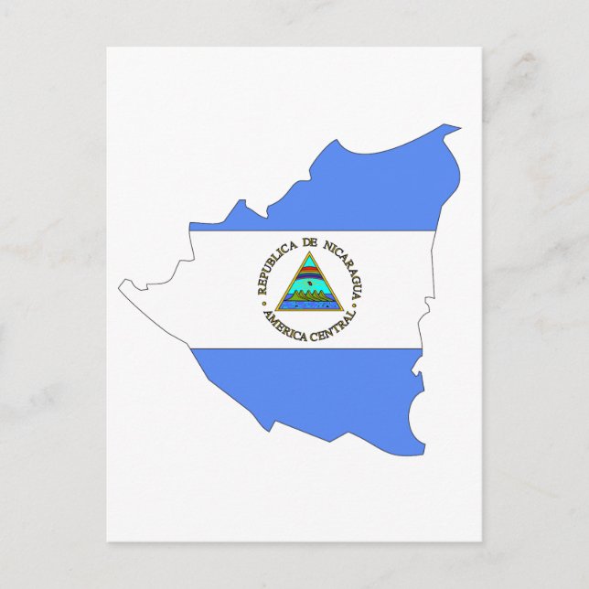 Nicaragua flag map postcard (Front)