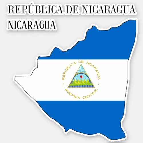 Nicaragua Flag Map Sticker