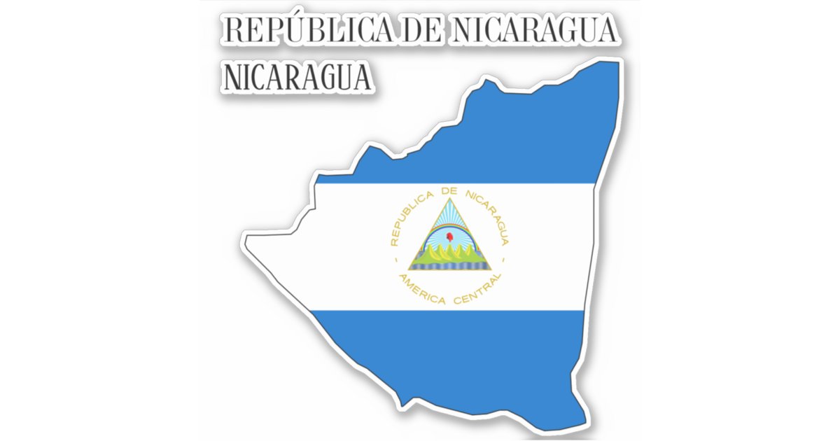 Nicaragua Flag Map Sticker | Zazzle