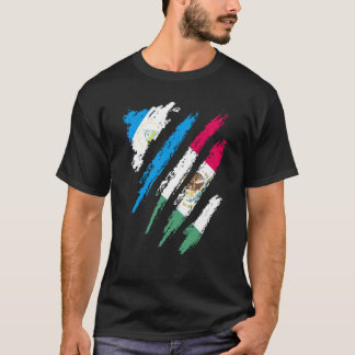 Nicaragua Flag Mexico Grown Patriot Country Stripe T-Shirt