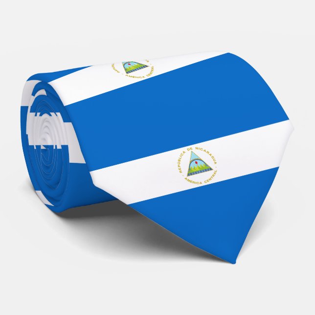 Nicaragua flag neck tie (Rolled)