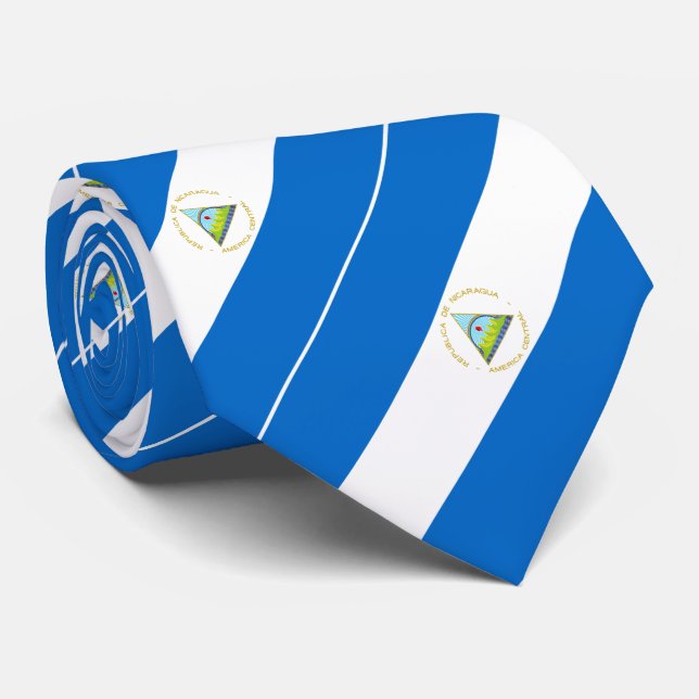 Nicaragua Flag Neck Tie (Rolled)