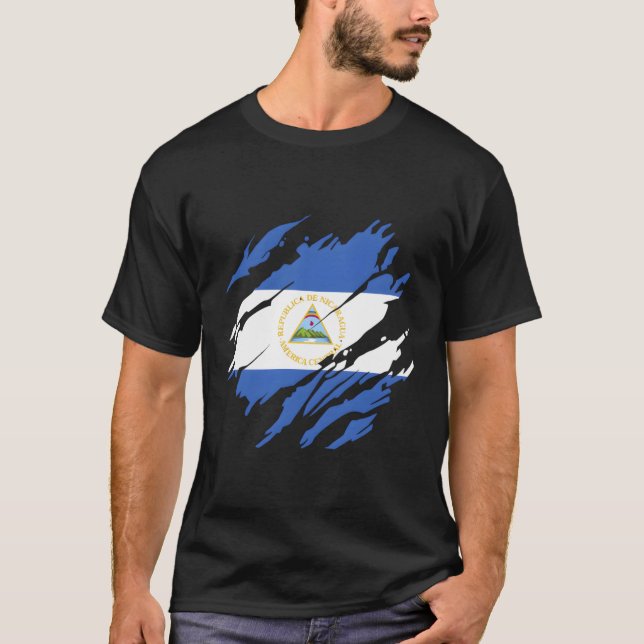 Nicaragua Flag Nicaraguan T-Shirt (Front)