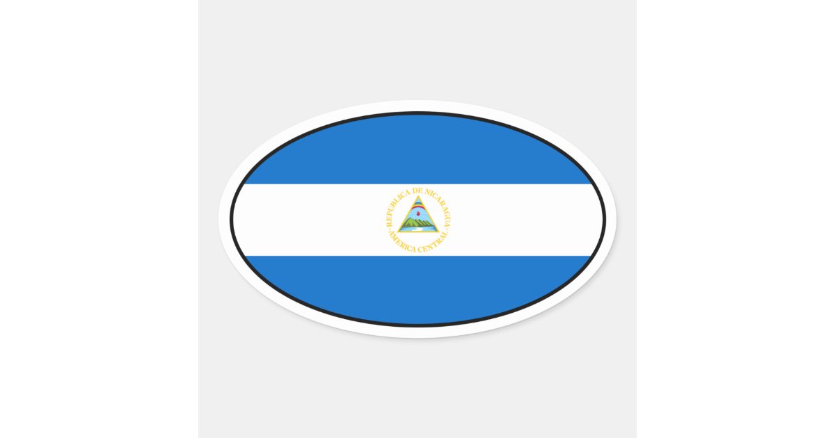 Nicaragua Flag Oval Sticker | Zazzle