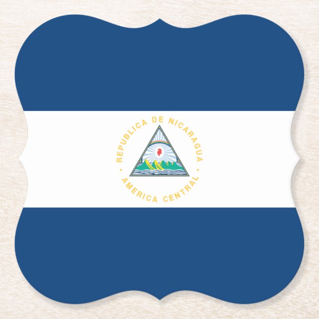 Nicaragua Flag Paper Coaster (Front)