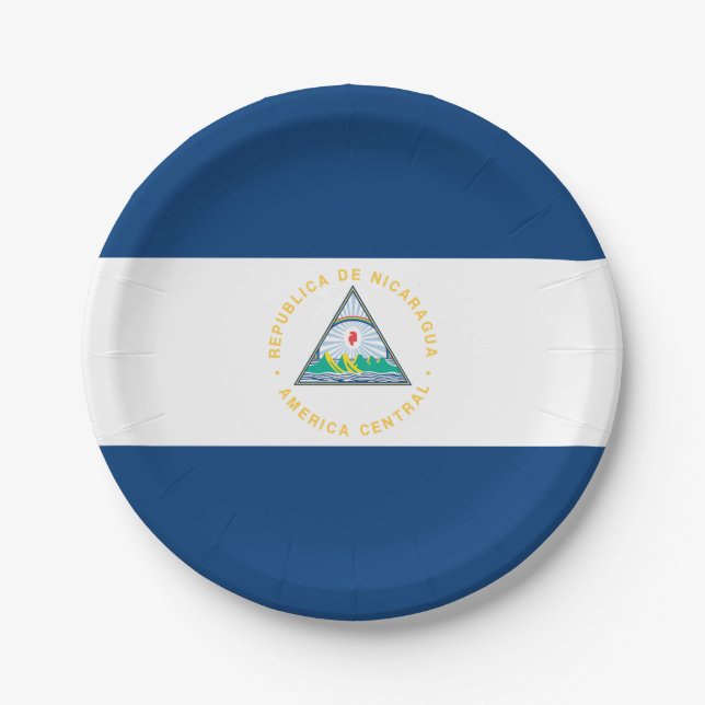 Nicaragua Flag Paper Plates (Front)