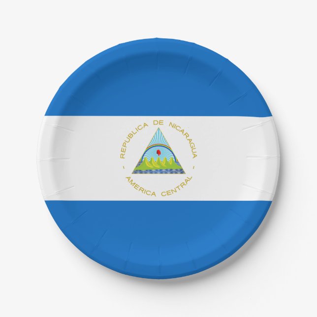 Nicaragua flag paper plates (Front)