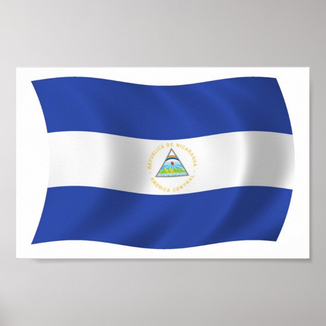 Nicaragua Flag Poster Print (Front)