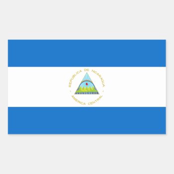 Nicaragua Flag Rectangular Sticker by FlagGallery at Zazzle