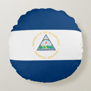 Nicaragua Flag Round Pillow