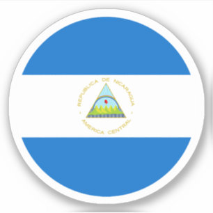 Nicaragua Flag Round Sticker