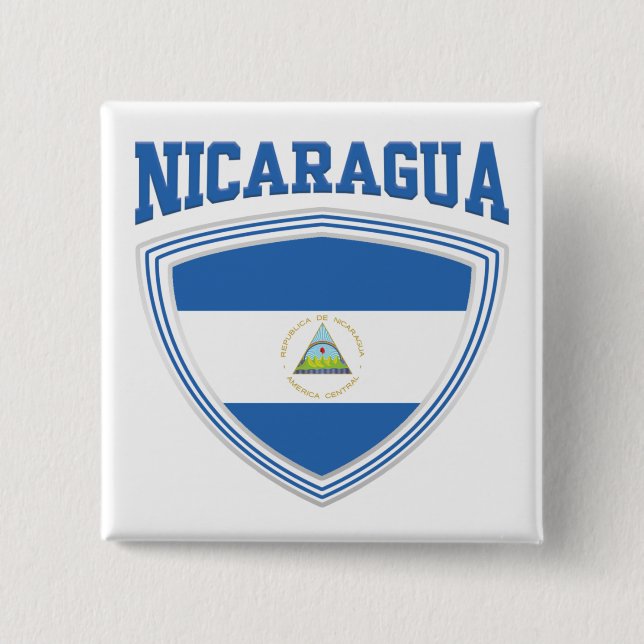 Nicaragua Flag Shield Button (Front)