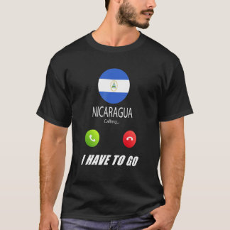Nicaragua Flag Souvenir Nicaragua Is Calling Is Ca T-Shirt