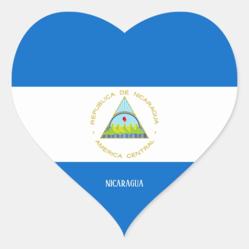 Nicaragua Flag Splendid Patriotic Heart Sticker